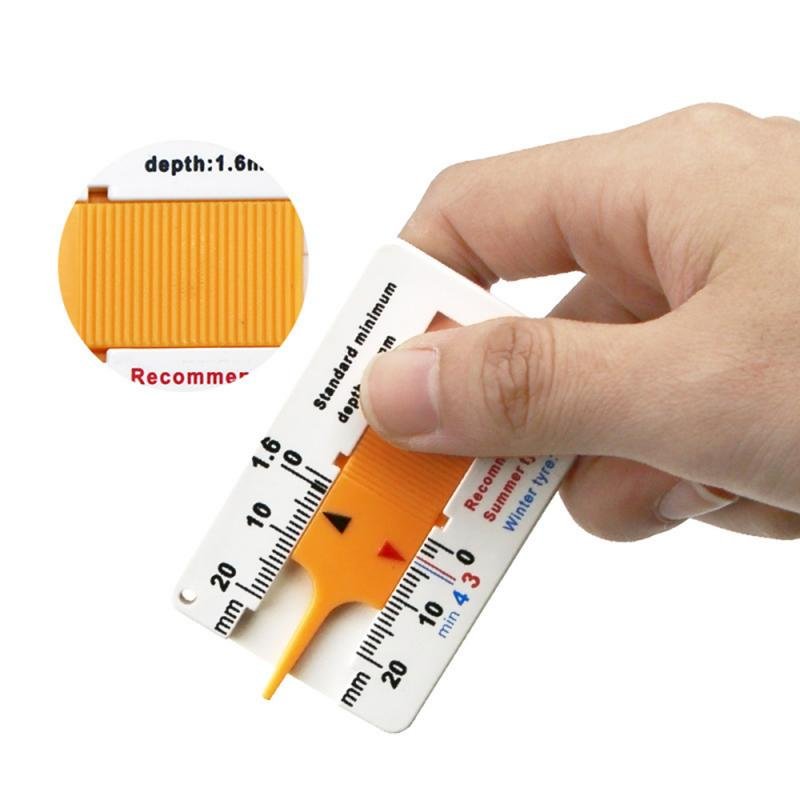 0-20MM Tyre Tread Depth Depthometer Gauge Caliper Plastic Tread Ruler Depth Ruler Motorcycle Truck Tire Wheel Measure Tool