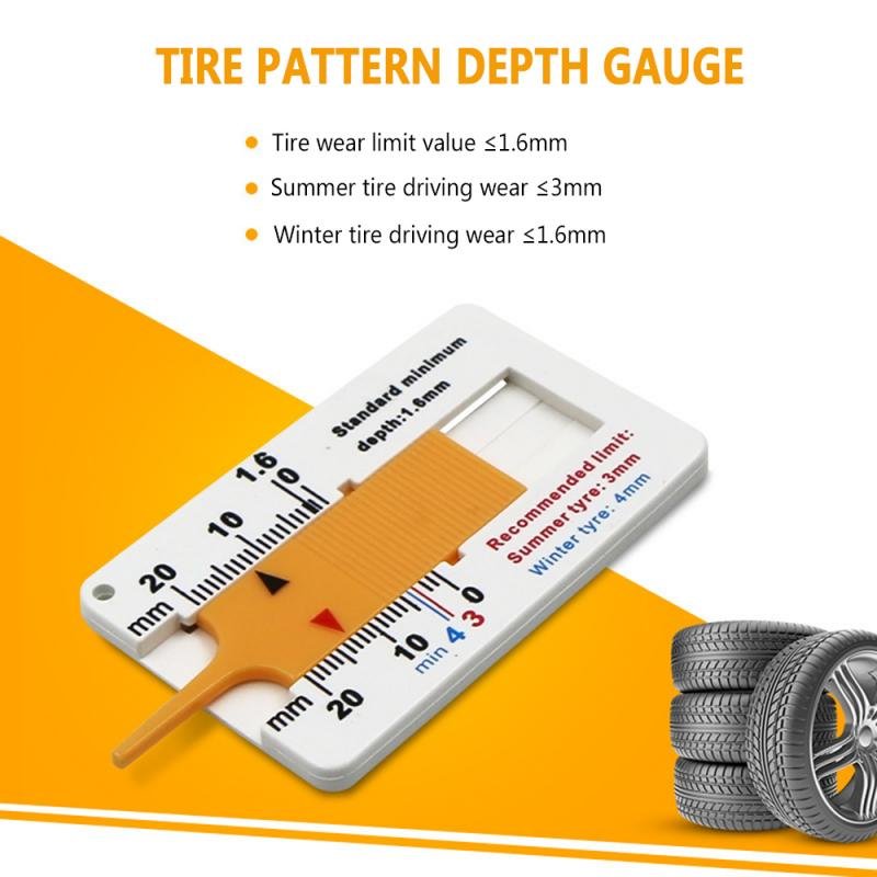0-20MM Tyre Tread Depth Depthometer Gauge Caliper Plastic Tread Ruler Depth Ruler Motorcycle Truck Tire Wheel Measure Tool