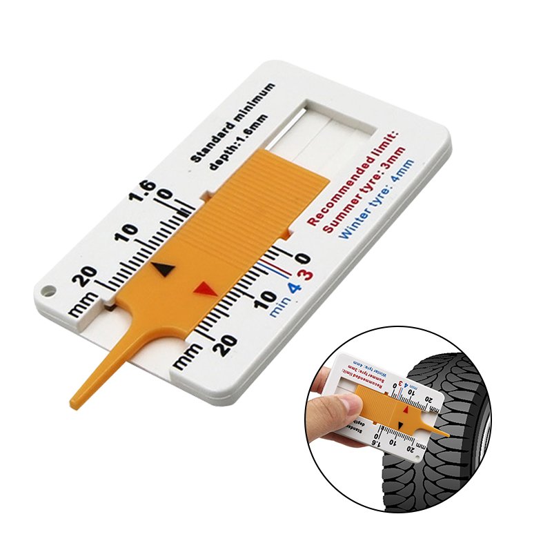 0-20MM Tyre Tread Depth Depthometer Gauge Caliper Plastic Tread Ruler Depth Ruler Motorcycle Truck Tire Wheel Measure Tool
