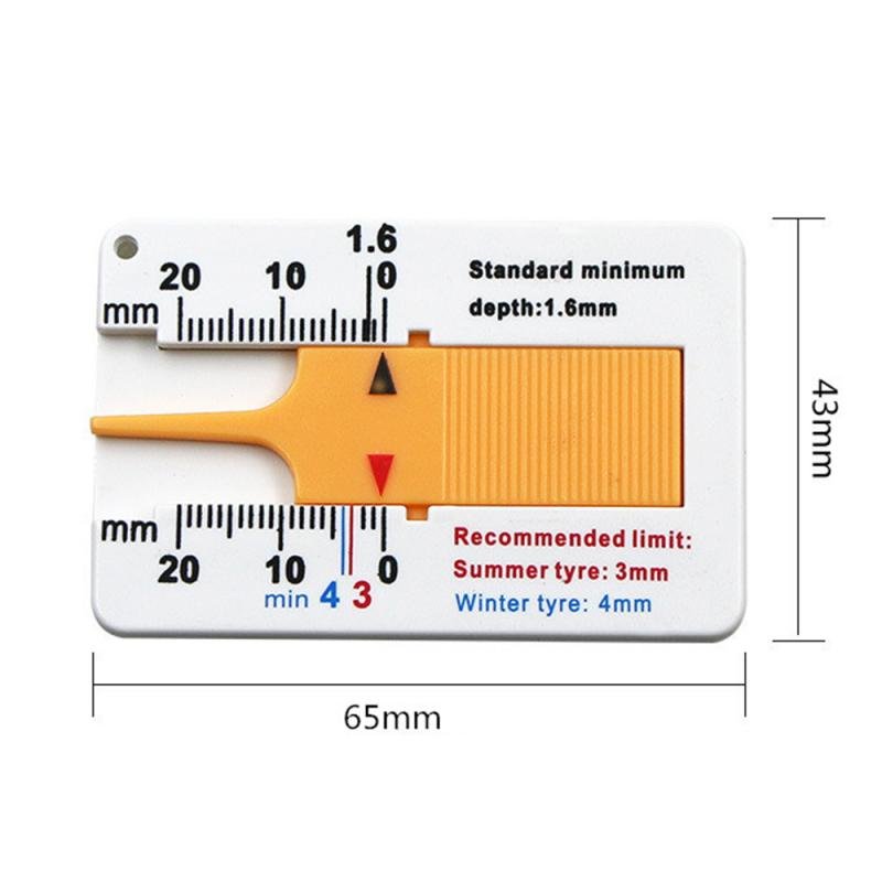 0-20MM Tyre Tread Depth Depthometer Gauge Caliper Plastic Tread Ruler Depth Ruler Motorcycle Truck Tire Wheel Measure Tool