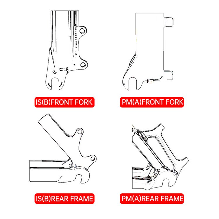 Aluminum Alloy Bicycle Adapter Front Fork Frame A/B 160/180/203MM IS PM Bicycle Hydraulic Disc Brake Adapter