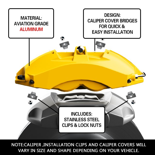 AOOA RACING Factory Directly Supply Caliper Cover Brake Brake Caliper Cover Metal Caliper Covers