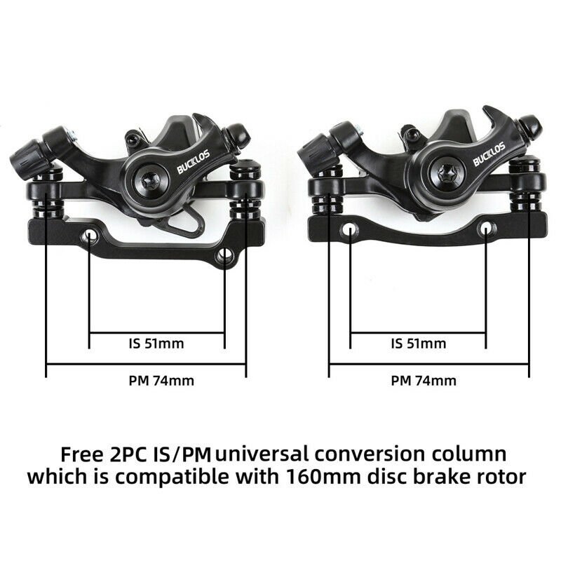 BUCKLOS MTB Bike Disc Brake Caliper 160mm Front/rear Line Pulling Disc Brake Aluminum Alloy Bicycle Brake Caliper