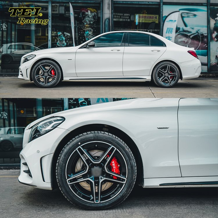 Front Big Brake Kit 4 Piston Caliper with 355*28 mm Rotor BBK Auto Brake System for Mercedes-Benz W204 W205 18 Inch Car Rim