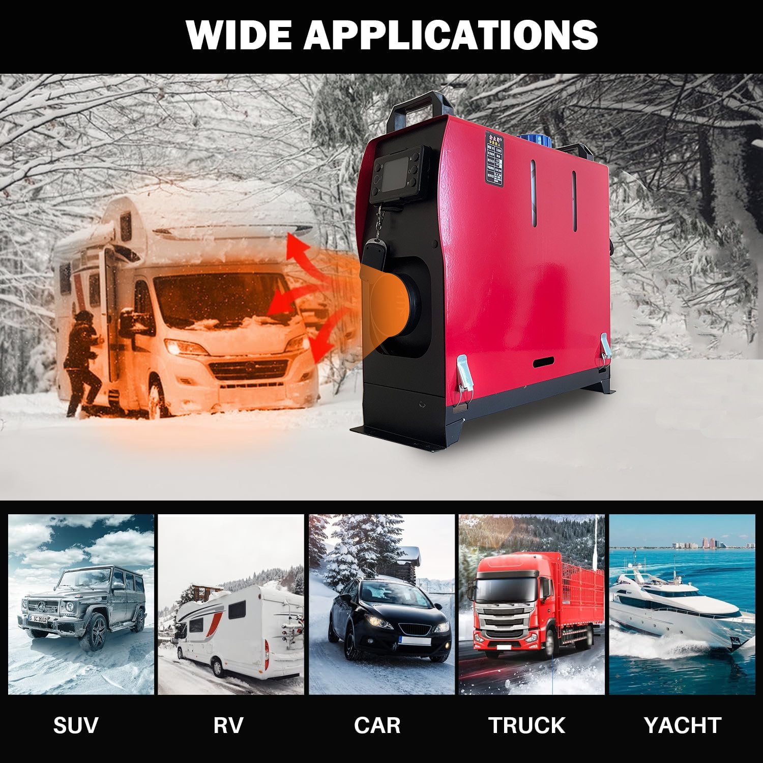 Portable Diesel Heater All-in-One 5kw 12v Air Park Air Parking Heater 12v 2kw 5kw Diesel Parking Heaters