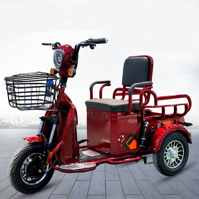 Dual-Purpose 48V Electric Tricycle for Passengers and Cargo Open-Body Leisure Leisure for Adults Elderly for Small Households