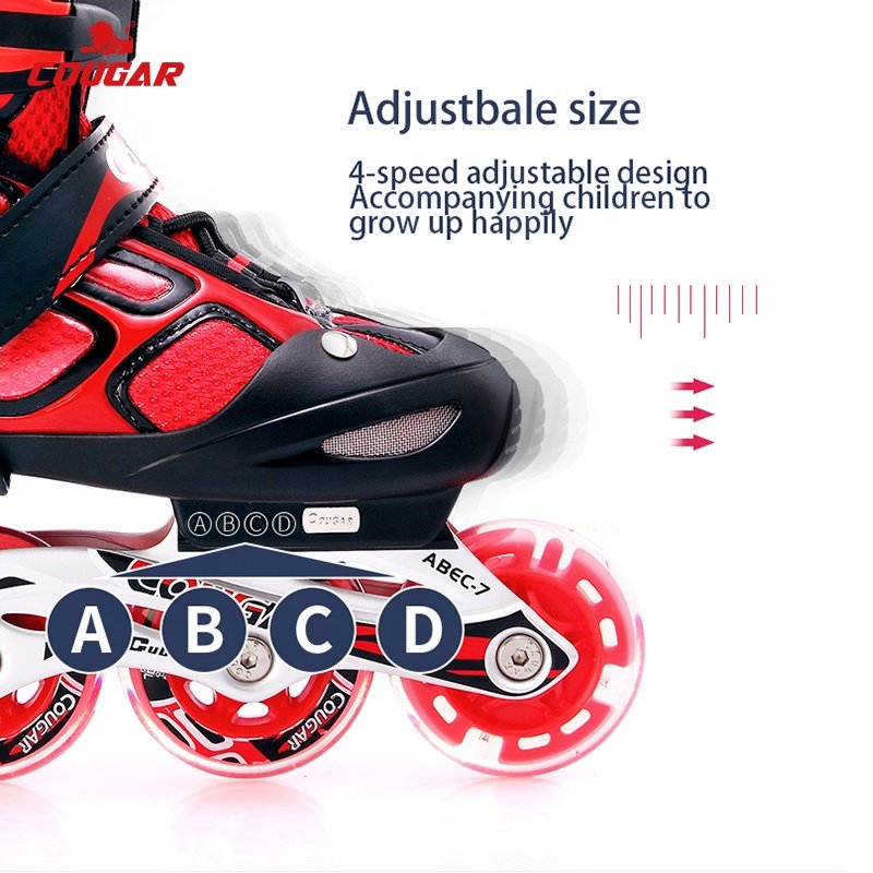 MZS835LSG Cougar Roller Adjustable Inline Casual Skate Shoes for Kids Flashing Roller