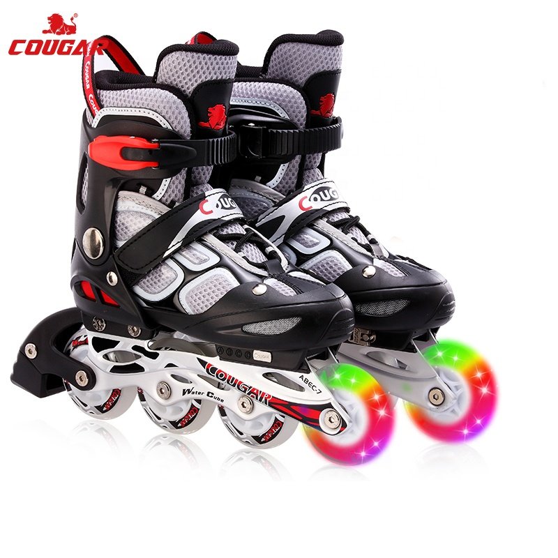 MZS835LSG Cougar Roller Adjustable Inline Casual Skate Shoes for Kids Flashing Roller