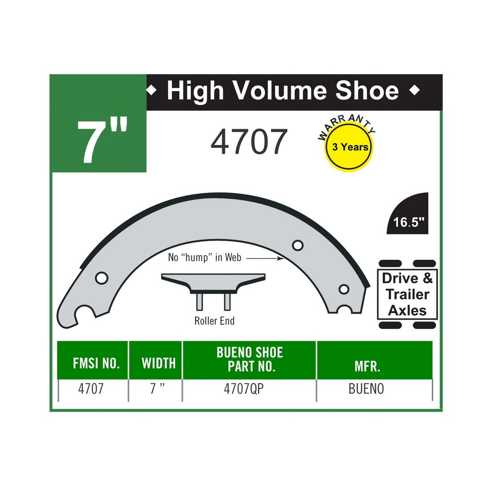 Heavy Duty Truck Brake System Brake Shoe 4707