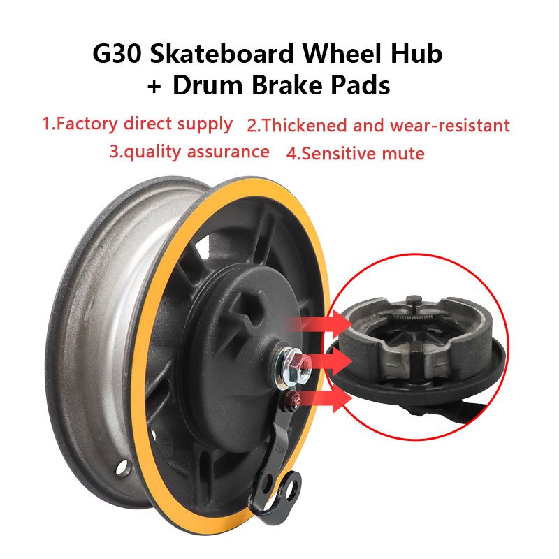 Electric Scooter Maxg30 Skateboard Wheel Hub Drum Brake Set Electric Scooter Accessories Stable Easy Install for Max G30