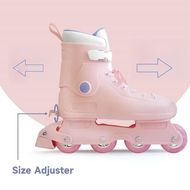 Custom Women's Inline Skates Adjustable Size with Removable Brake & ABEC-7 Bearings for Outdoor & Indoor Skating