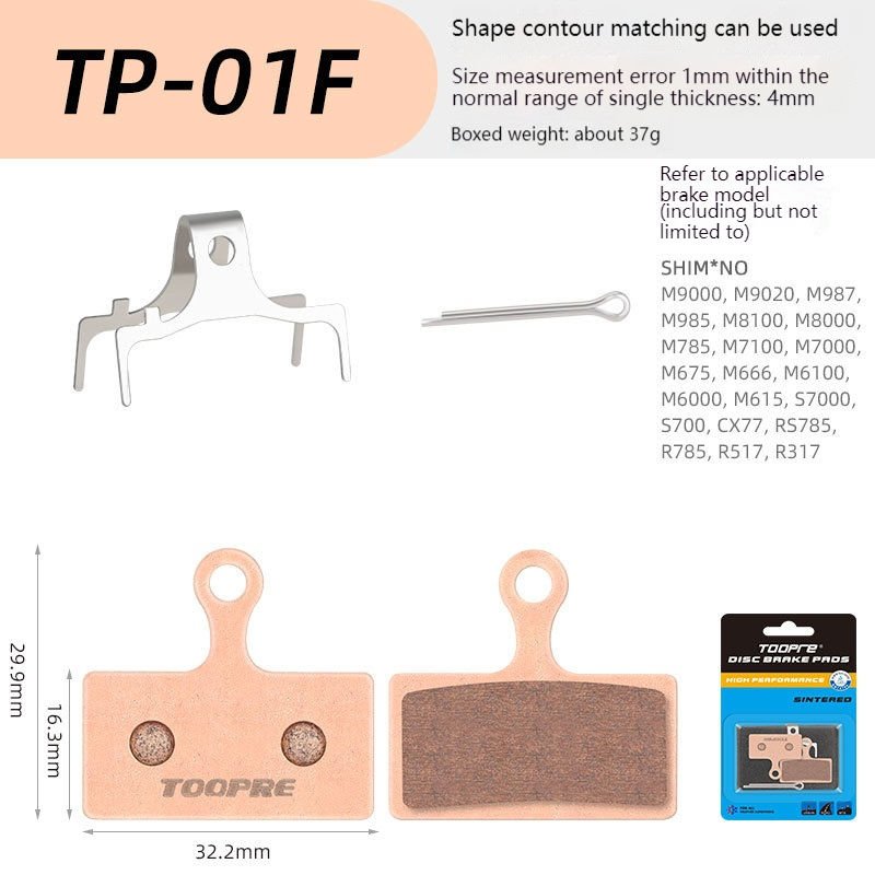 TOOPRE Metal Sintering MTB Bicycle Hydraulic Disc Ceramics Brake Pads Mountain Bike Road Car Electric Scooter Disc Brake Pads