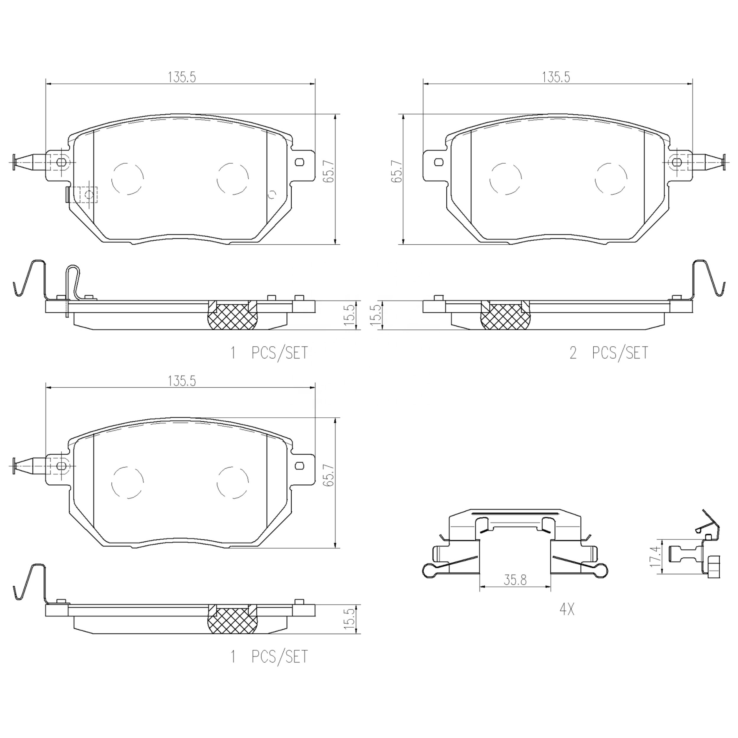 High Performance Factory Auto Parts Brake Pads (Pastillas De Freno) OEM Disc D969/wva 23834/24056 Is Front Axle Brake for NISSAN