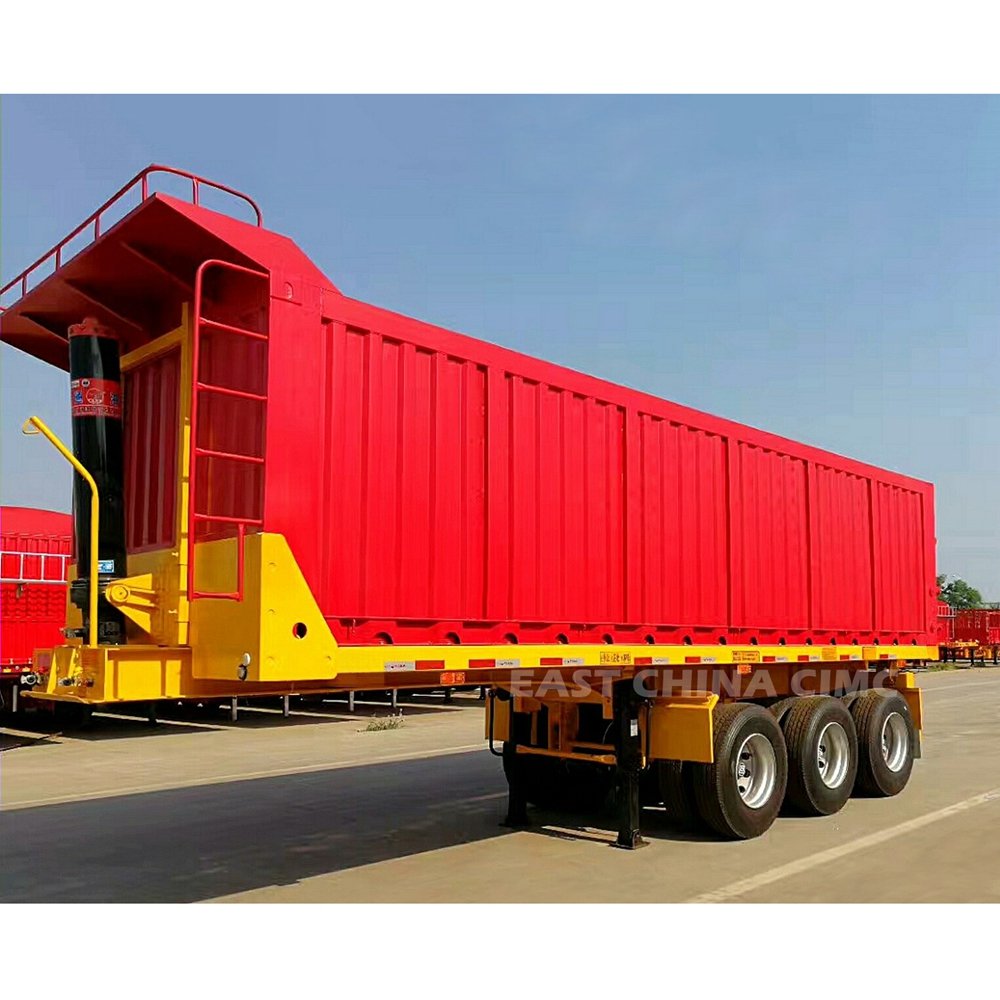 40Tons 50Tons End Dump Tipping Truck Trailer 40ft Container Rear End Dumping Tipper Trailer With Hydraulic Cylinder