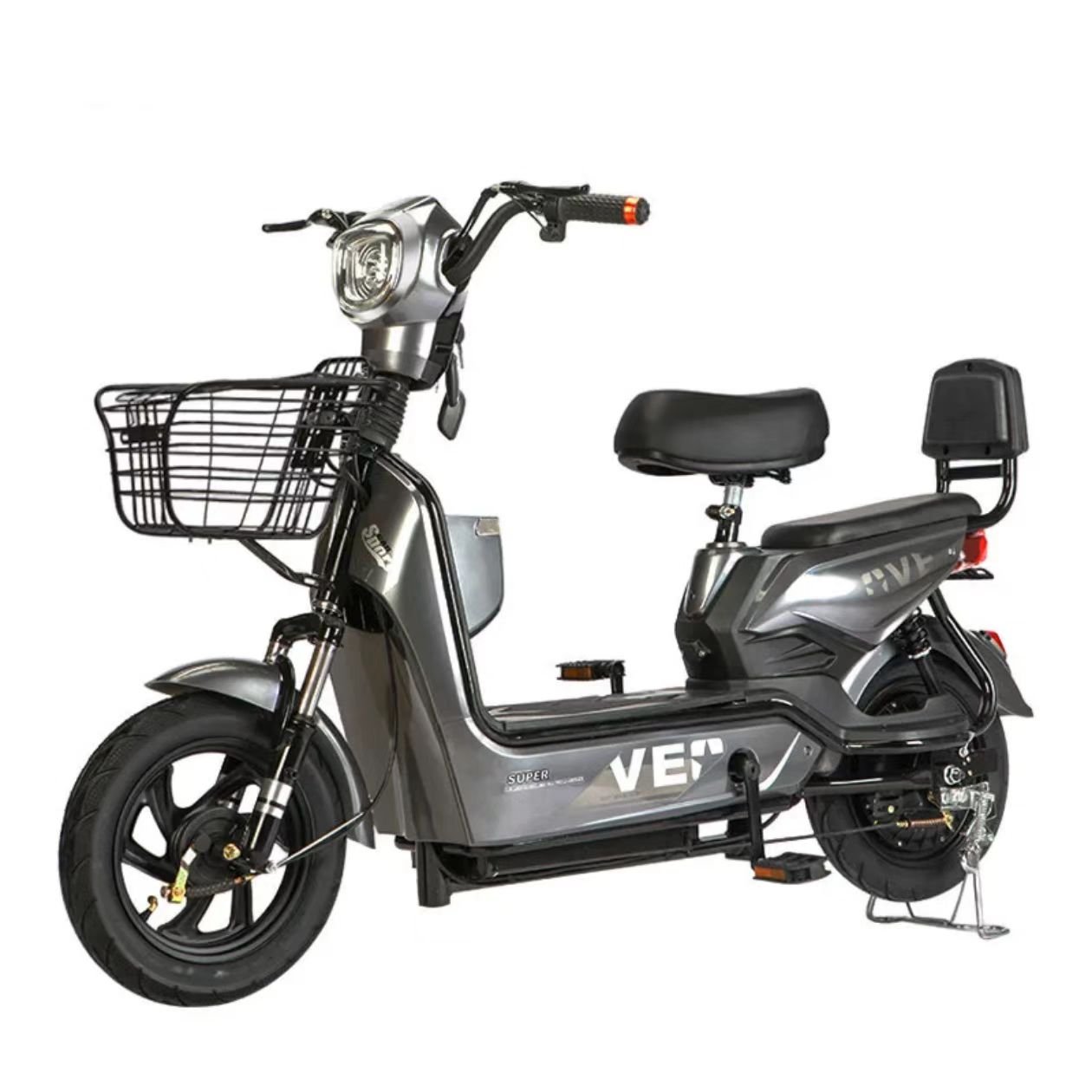 Electric Leisure Bicycle 48v 350W Motor Power Carbon Steel Frame Drum Brake 60km Range Smart Electronic Tube Convenient City Use