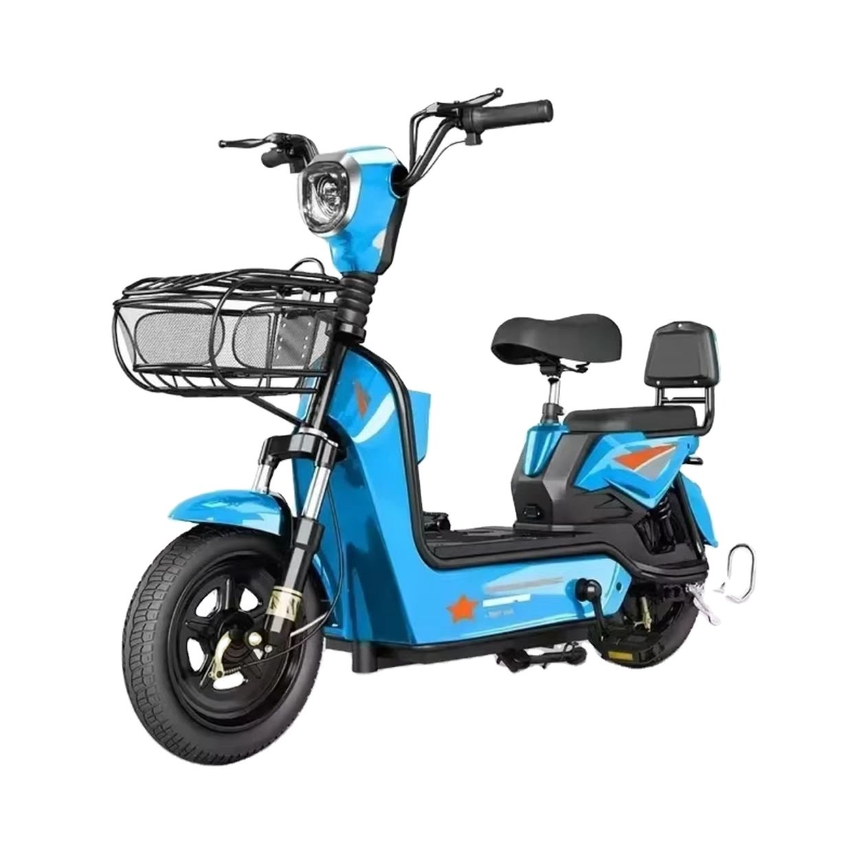 Electric Leisure Bicycle 48v 350W Motor Power Carbon Steel Frame Drum Brake 60km Range Smart Electronic Tube Convenient City Use