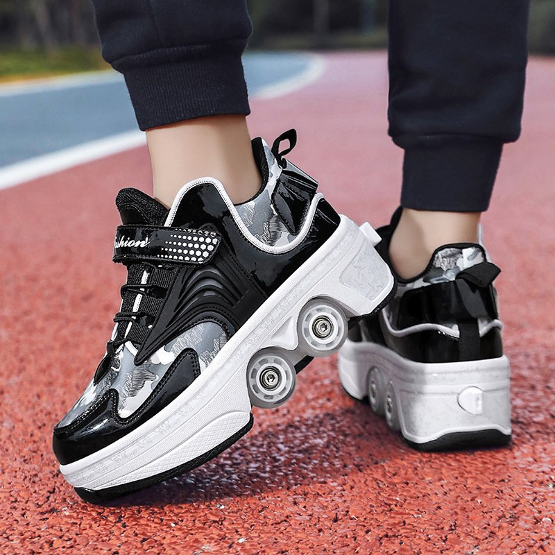 Roller Shoes 2-in-1 Suitable Outdoor Sports Skating Roller Skates the Best Choice for Building Confidence Style
