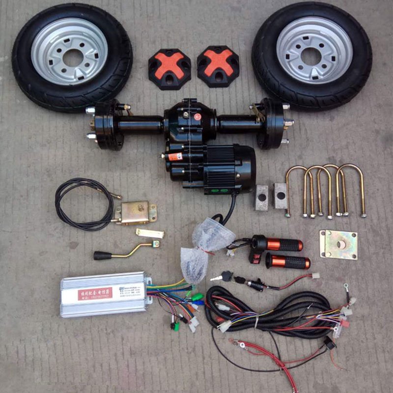 Electric High Speed Drum Brake 48 Volt Transaxle 800mm Bldc Trolley Tricycle Transaxle 1KW