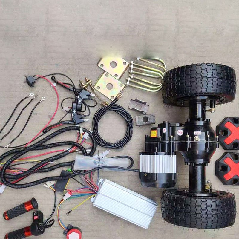 Electric High Speed Drum Brake 48 Volt Transaxle 800mm Bldc Trolley Tricycle Transaxle 1KW