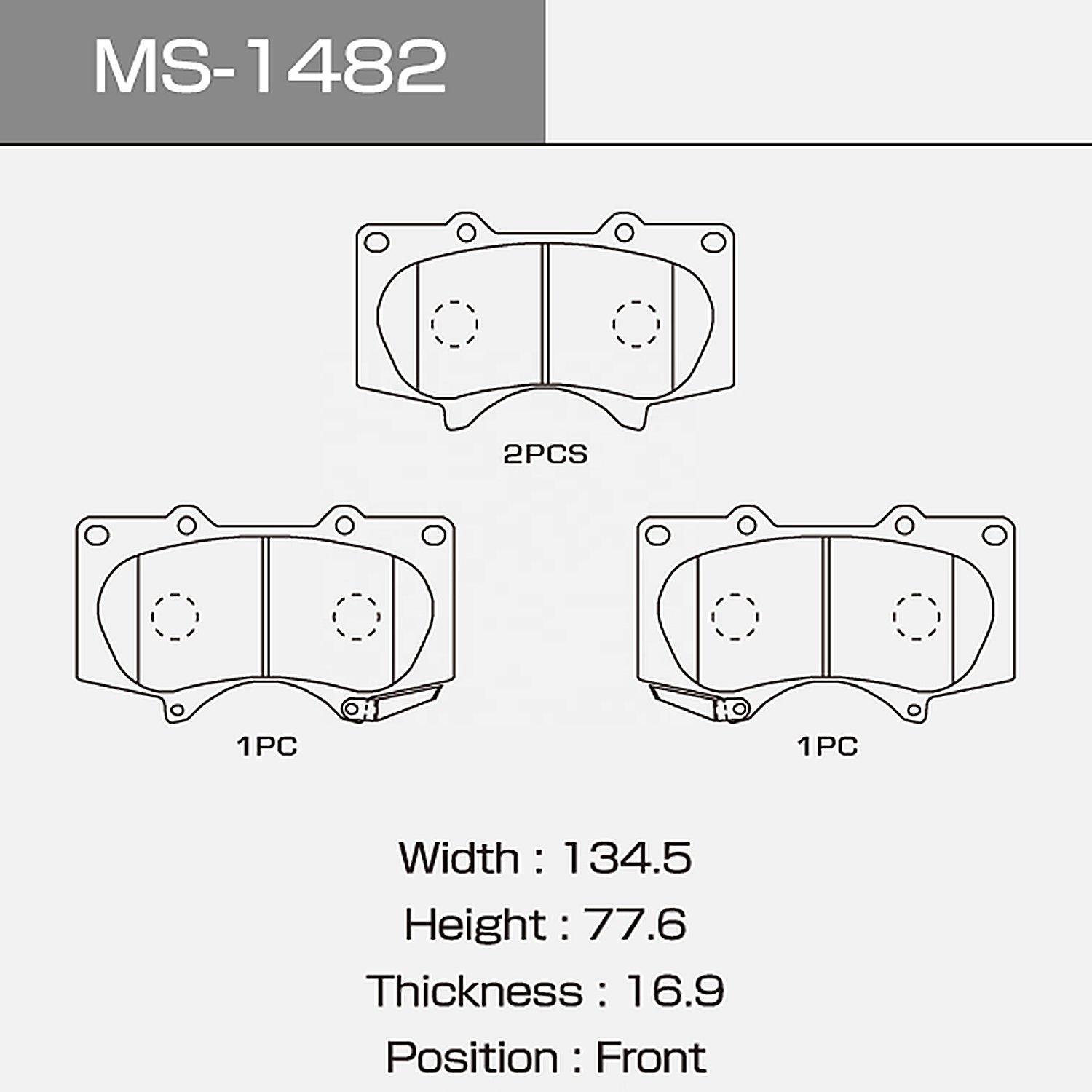 MASUMA MS-1482N Wholesale Ceramic Brake Pads for TOYOTA Cars Pastillas De Freno 04465-0K580 04465-35250