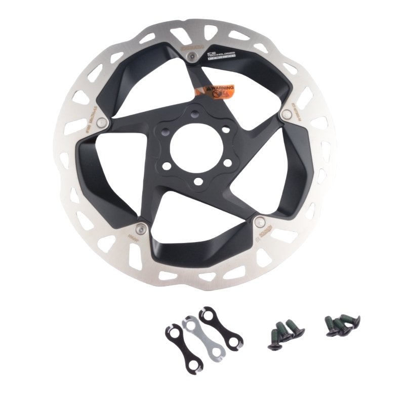 Shimano RT-MT905 6-Bolt Disc Brake Rotor 180/203MM Black for MT905 Road Bike & BMX Cycling Includes Pads by Ice Technologies