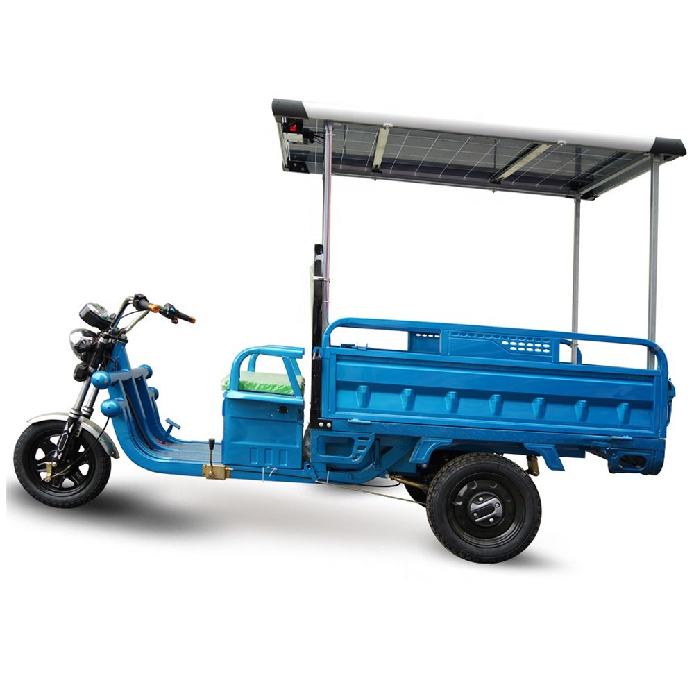 3PLUSCOCO C06Tricycle Wholesale Best Price Electric Tricycle 60v 1000W Electric Tricycle for Cargo Solar Panel