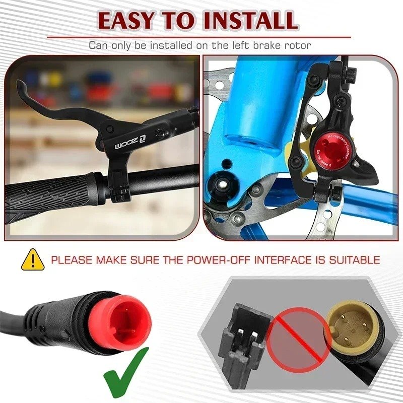 ZOOM HB-775E E-BIKE Hydraulic Disc Brake Set Electric Scooter Mtb Bicycle Power Off Control Pistons Oil Hydraulic Disc Brakes