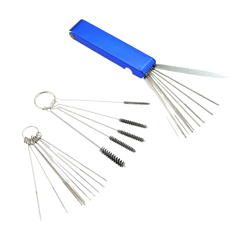 Automobile Motorcycle ATV Welder Carb Chainsaw Carburetor Carbon Dirt Jet Remove Cleaning Needles Brushes Cleaner Tools Kit