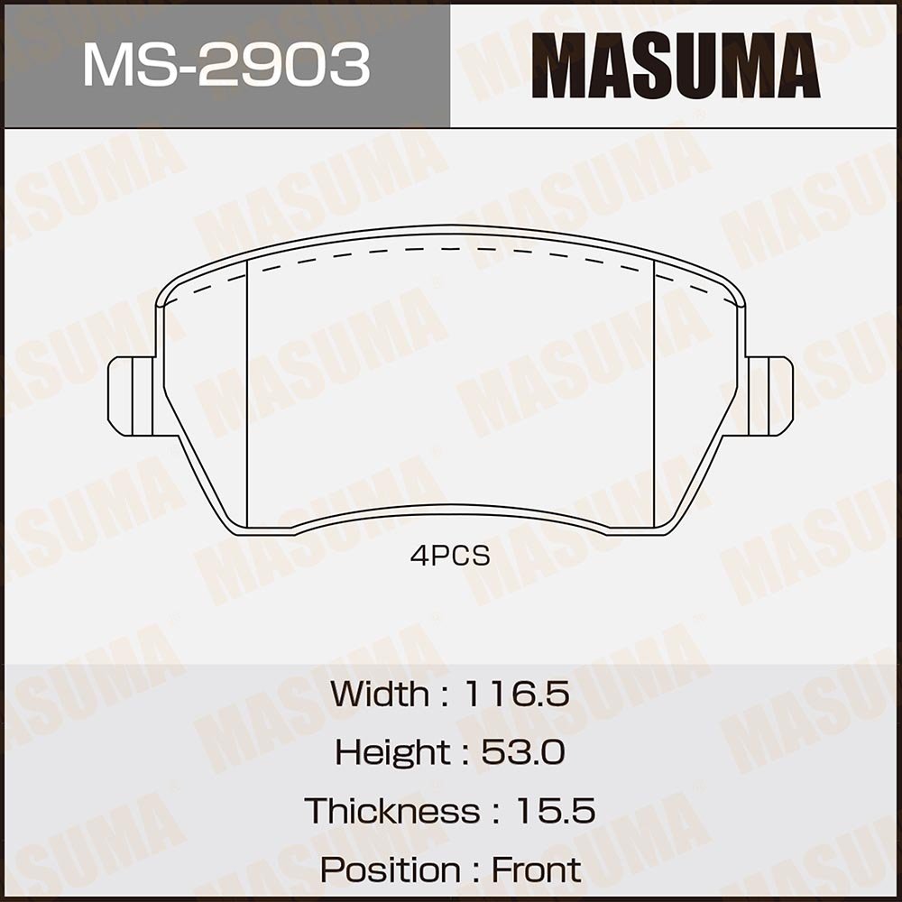 MASUMA MS-2903N JAPAN Brand Atuo Brake System Brake Pads for RENAULT KAPTUR DUSTER I & NISSAN 41060-00Q0K 41060-AX61F
