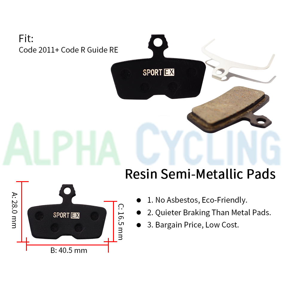 Resin Bicycle Brake Pads for AVID SR-AM CODE R, NEW CODE, DB8 Caliper