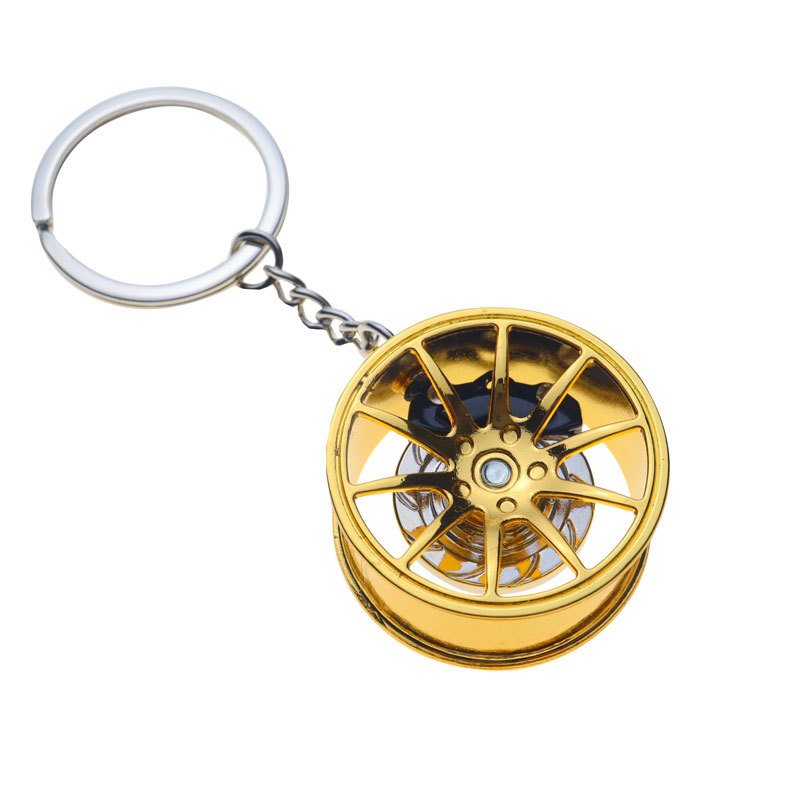 Promotion Wheel Rim Model Keychain Personality Brake Disc Tire Pendant Auto Keychain Steering Wheel Keychain Souvenir