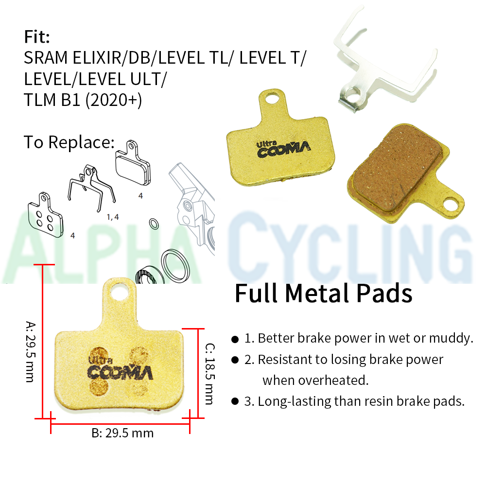 Metal Bicycle Disc Brake Pads for Avid AVID DB 1 3 5, SR/AM LEVEL TL T UTL TLM B1 Red Force ETap AXS Caliper