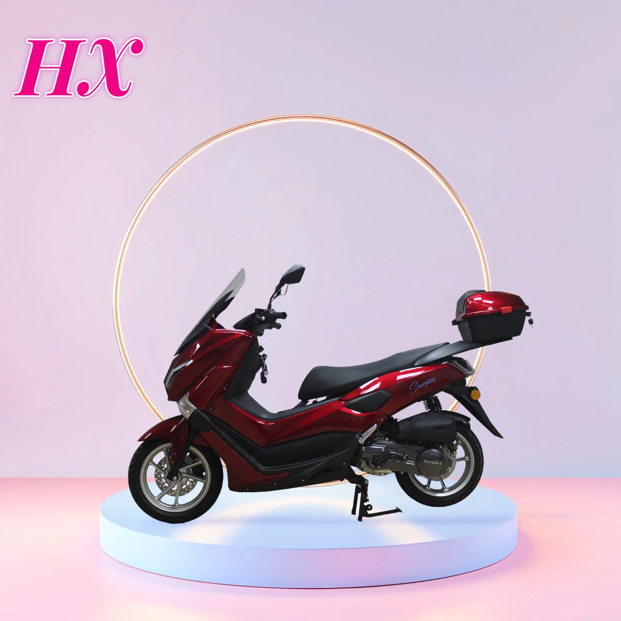 HX Factory 150cc Gasoline Scooter Aluminum Wheel Scooter 4 Stroke CDI Motorcycle Disc Drum Brake Scooter for Adults