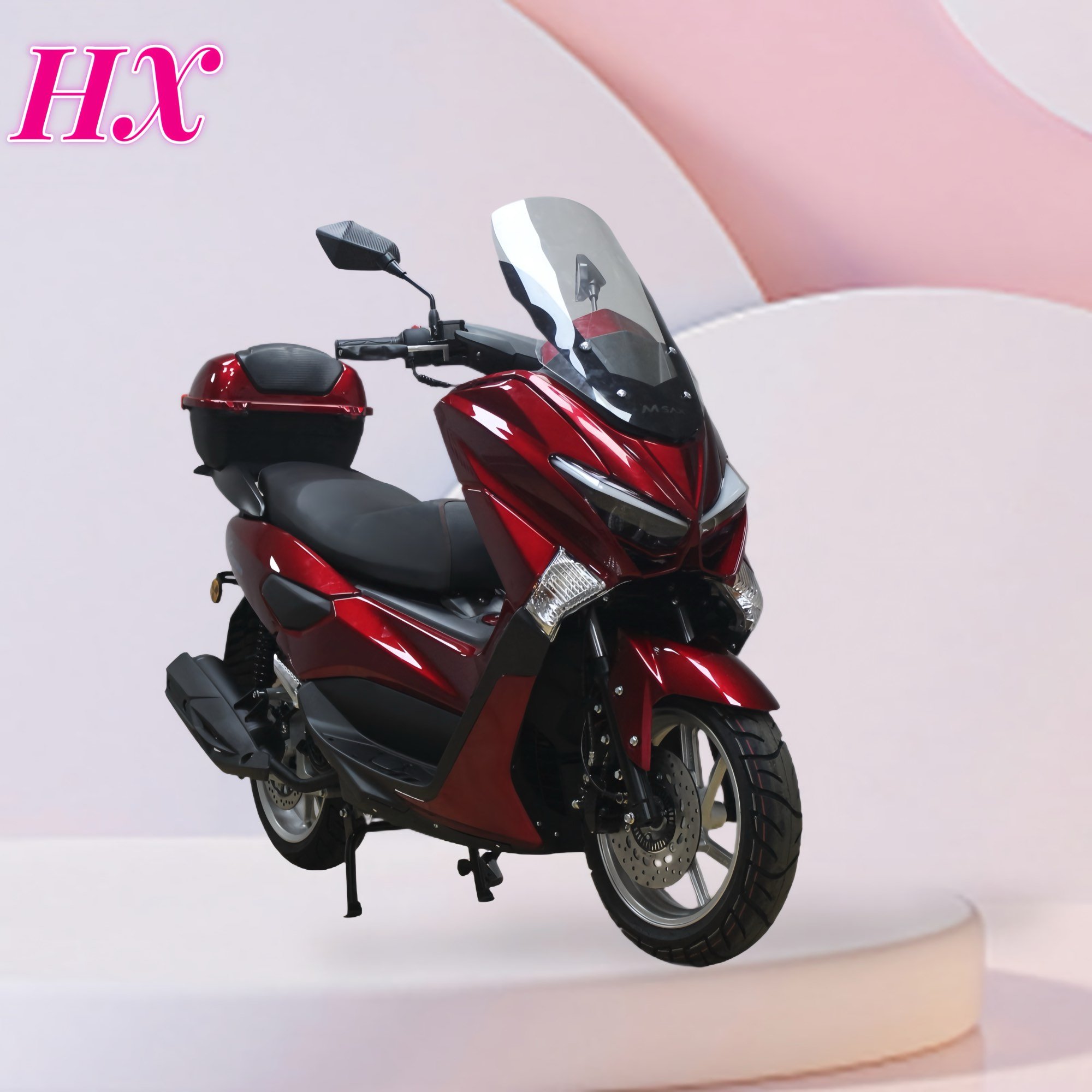 HX Factory 150cc Gasoline Scooter Aluminum Wheel Scooter 4 Stroke CDI Motorcycle Disc Drum Brake Scooter for Adults