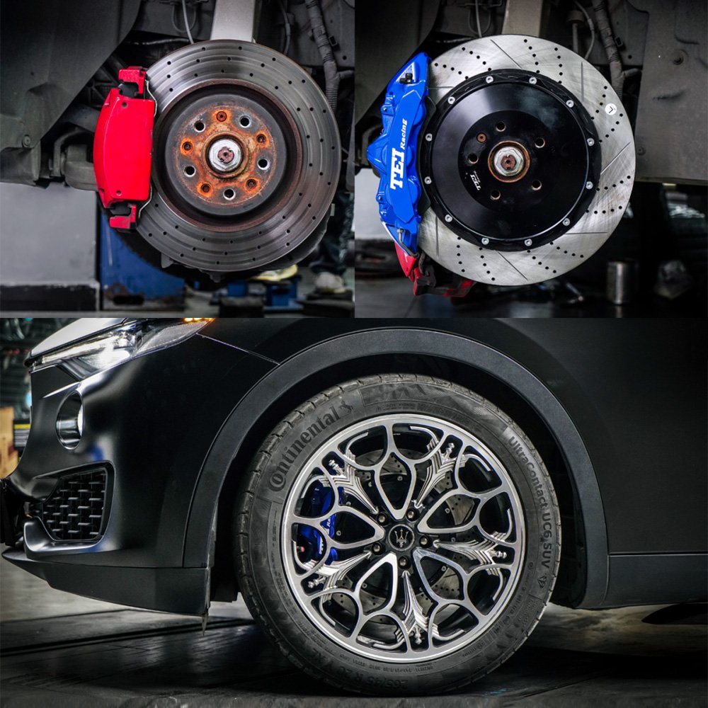 Front S60-Plus 6 Piston and Rear S40 4 Piston and T-Small With Caliper BBK Auto Brake System for Maserati Levante 20 Inch CarRim