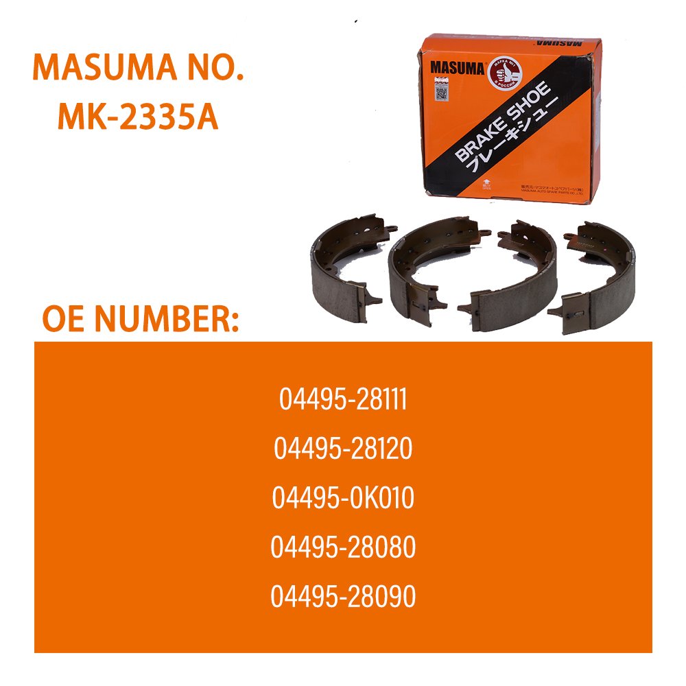 MASUMA MK-2335A Auto Brake Shoe 04495-0K010 Brake Shoe Automotive Brake System for DAIHATSU for TOYOTA Auto Car Spare Parts