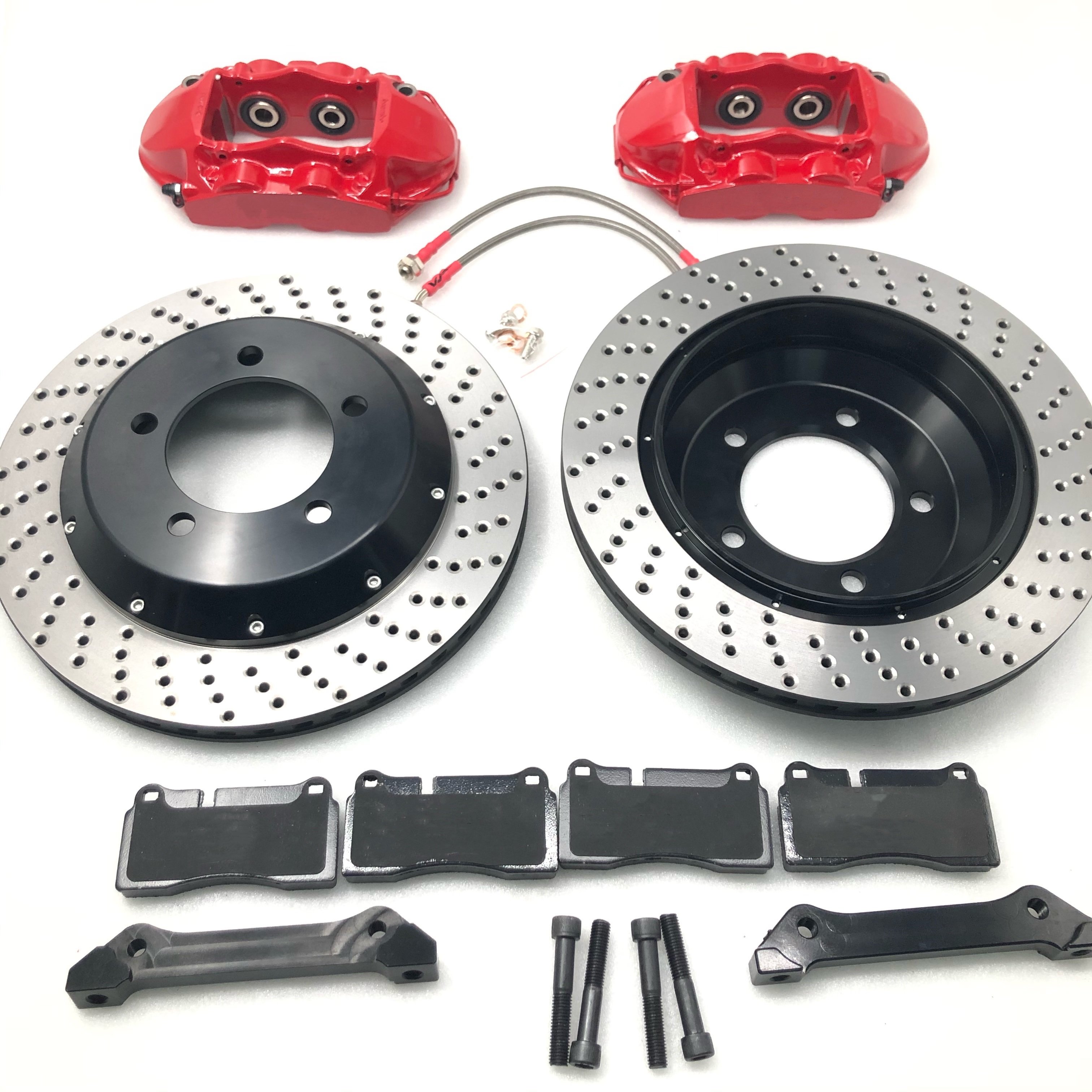 New 4-Pot Rear Auto Brake Caliper System 330 355 380mm Disc for Lexus Nissan Toyota Bmw E36 E39 E46 E60 535i M2 E90 E92 F30 F87