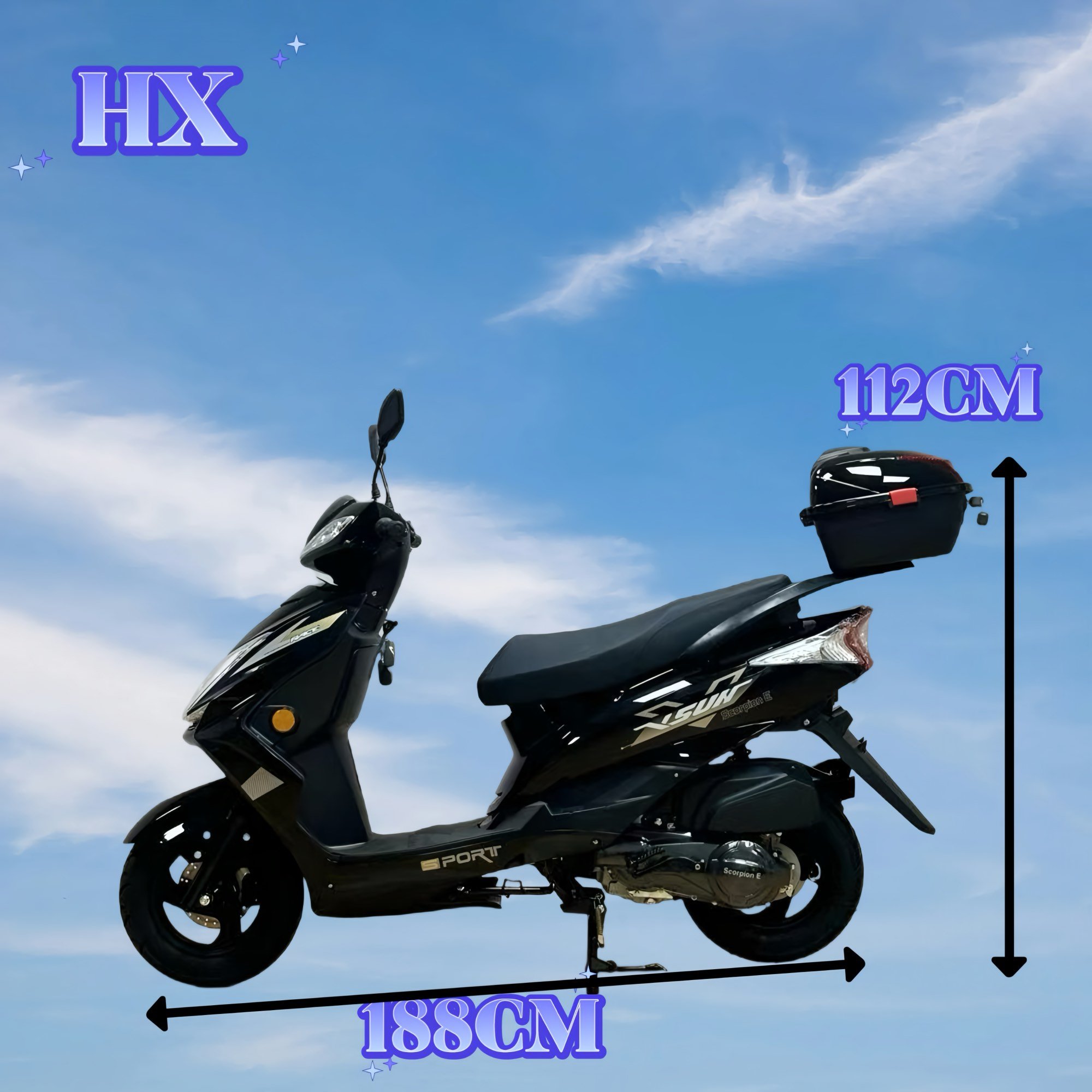 China HX Factory 125cc Hot Selling Gasoline Motorcycles 4-Stroke CDI Single Cylinder Scooter Disc Drum Brake Scooter for Adults