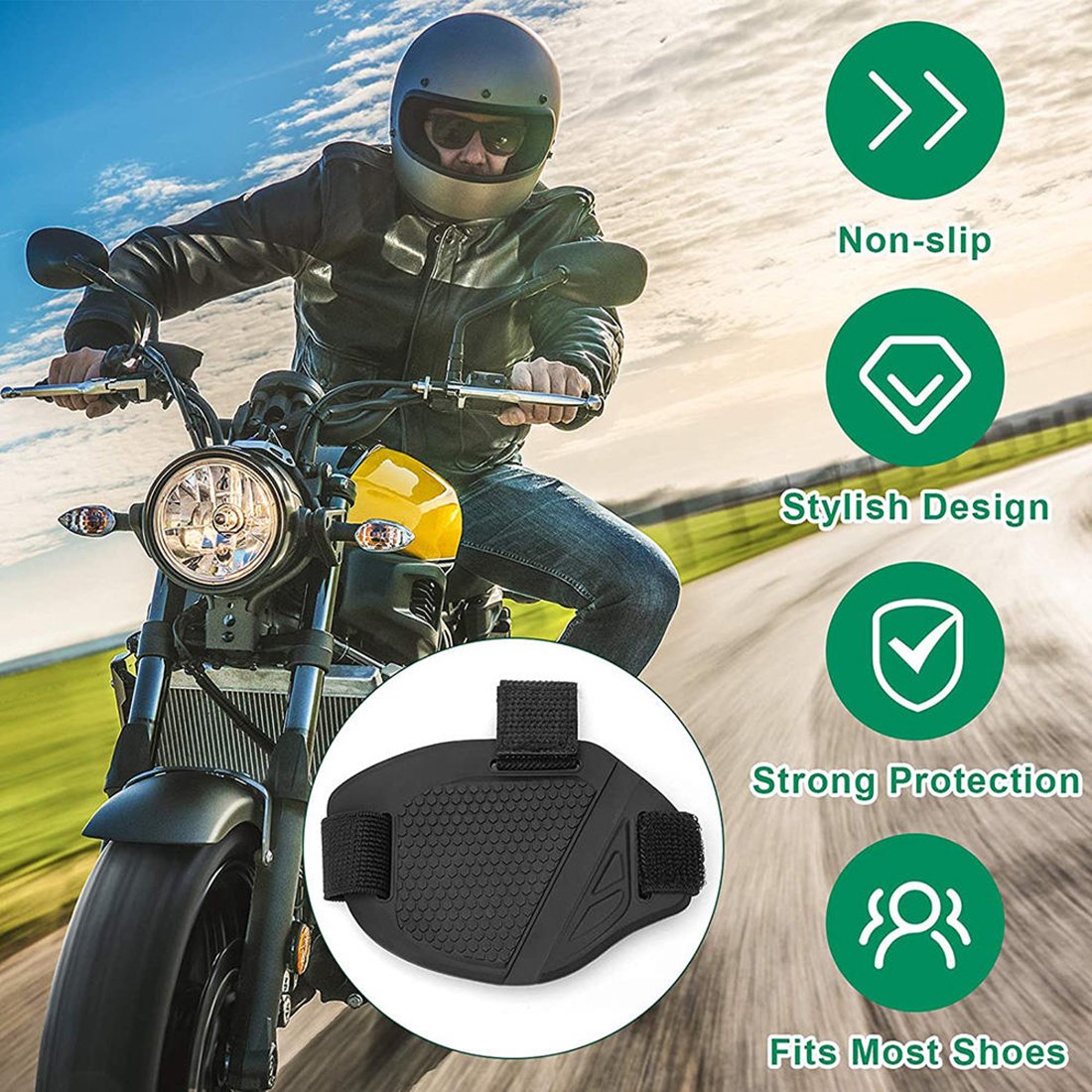 Adjustable Lightweight Motorcycle Gear Shift Protector Durable Rubber Shoe Protect Pad Waterproof Boot Protector for Riding