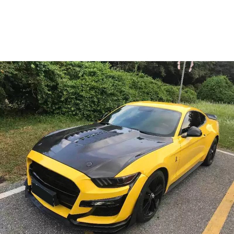 Modified GT500 Style Carbon Fiber Fibre Front Engine Bonnet Hood Vent for Ford Mustang S550.1 S550.2 2015 - 2017 2018-2023