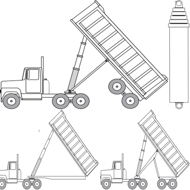 Parker Aluminium Hydraulic Cylinders Telescopic Piston Cylinder For Dump Truck & Excavator Trailer