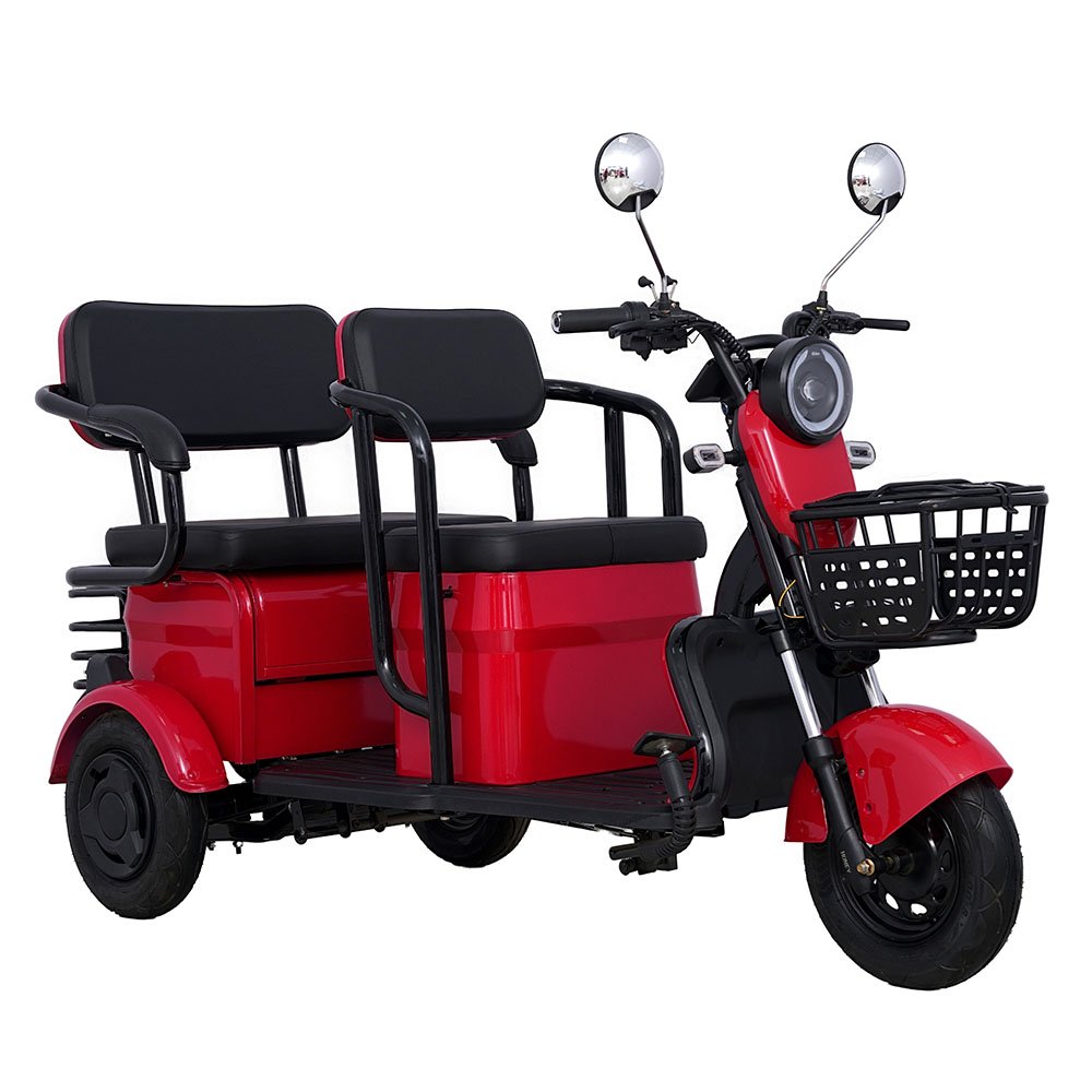 Promotional 3 Passengers Electric Adult Tricycle Bicycle Electric Covered Tricycle with Pedals