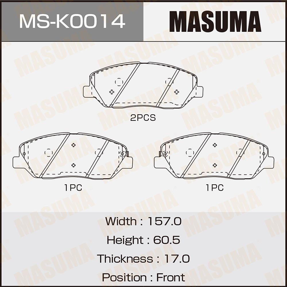 MASUMA MS-K0014N Factory Price Korean Car Brake Pads for Sangyong Actyon Hyundai Santa Fe Kia Sorento 2013
