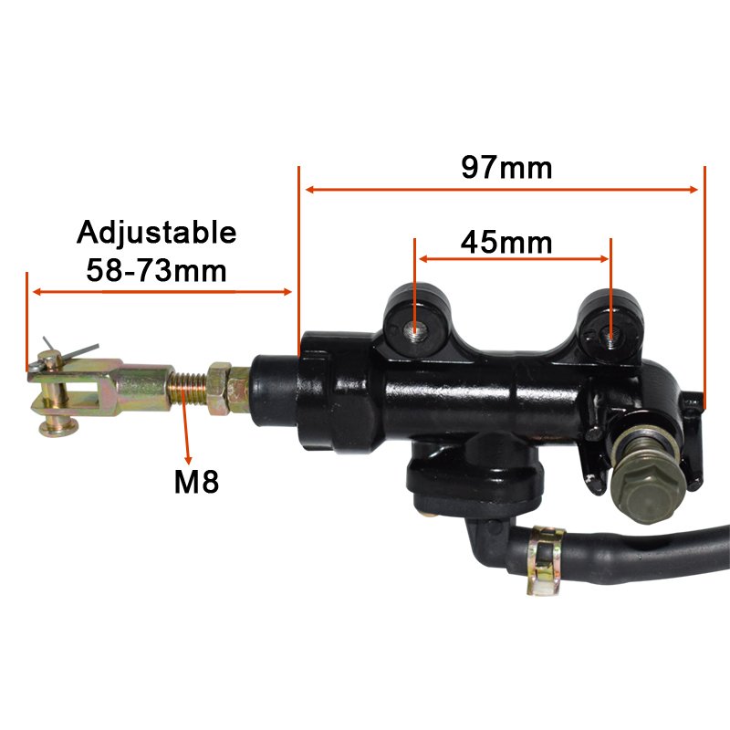 Aluminium Rear Brake Master Cylinder Pump Hydraulic Brake Pump Refit Black for Suzuki GSXR 600 750 1000 1100 GSX1300R Hayab
