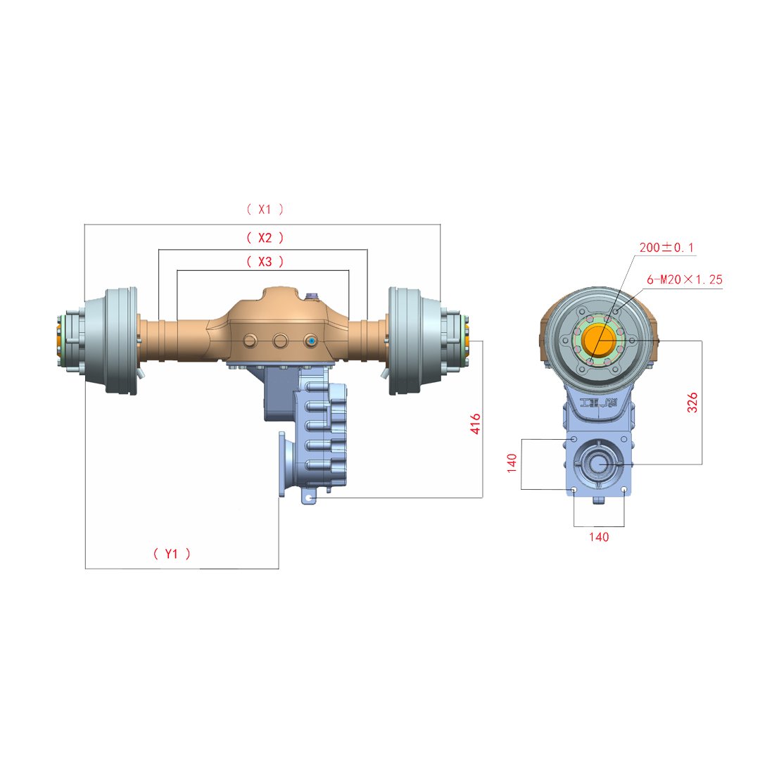 High Performance Electric Truck Axle for Rear Axle Assembly