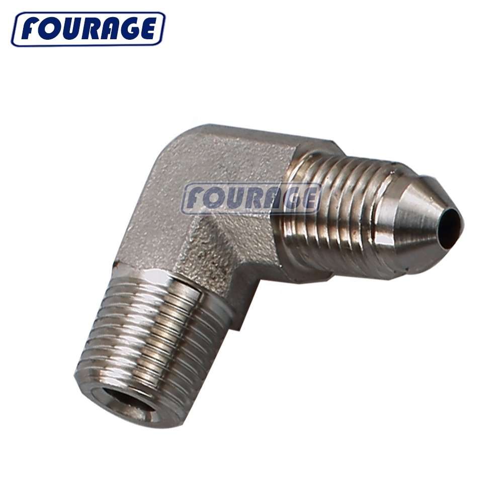 Auto Parts Stainless Steel Straight 45 Degree 90 Degree AN3 AN4 Male Flare to 1/8" NPT Brake Line Hose Fitting