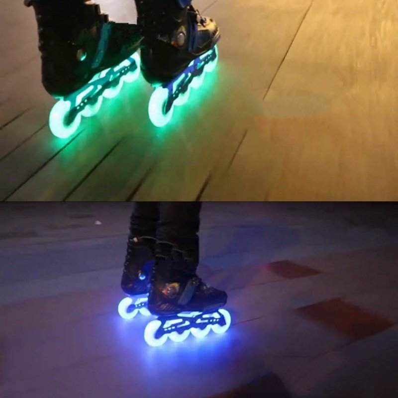 Colorful Dazzling Light, Electric Flint Wheels, Sparkling Night Light Brake Roller Skates, Ice Skates, 52 Flint Wheels