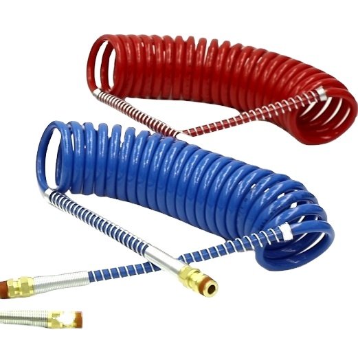 Truck Coiled Nylon Air Brake Hose Red/Blue Set SAE J844 Sprial air Hose