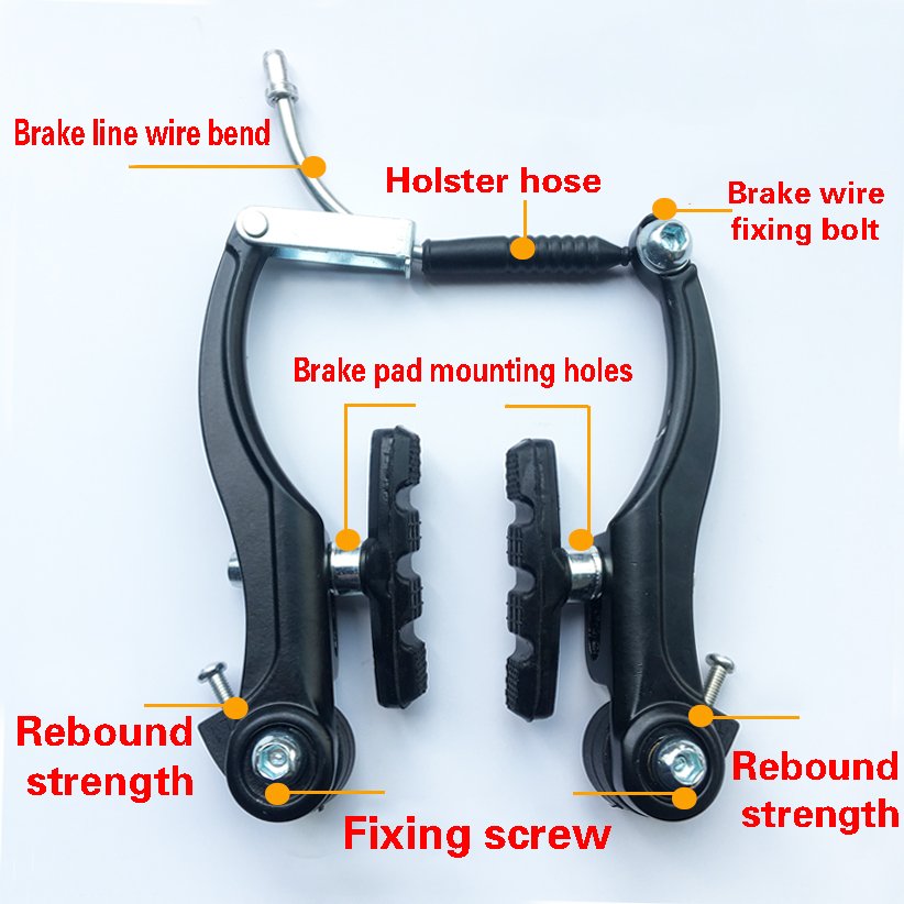 Road Bike Mountain Bike Complete Set of Brake Parts Aluminum Alloy V-type Brake + High Quality Brake Handle a Set