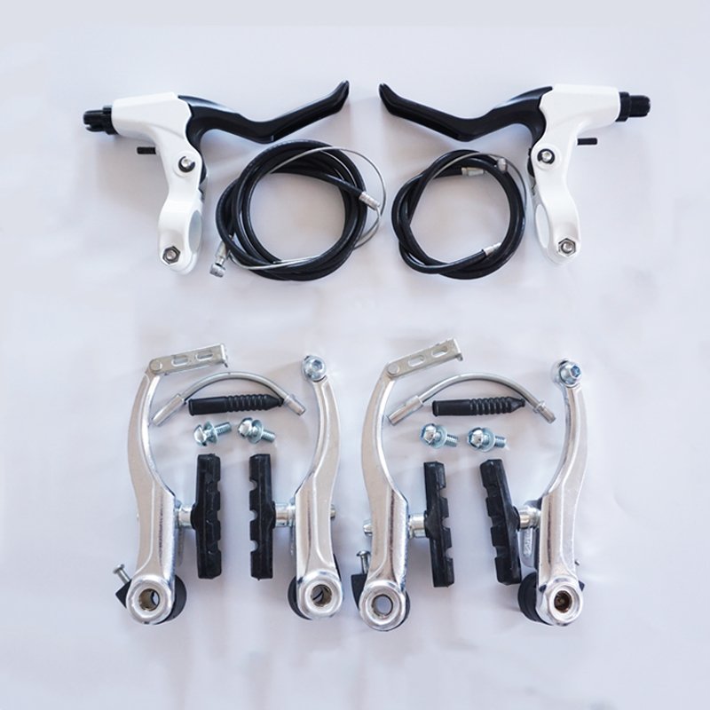 Road Bike Mountain Bike Complete Set of Brake Parts Aluminum Alloy V-type Brake + High Quality Brake Handle a Set